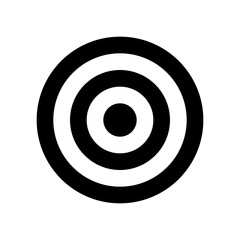 archery target icon silhouette illustration. black bullseye target vector illustration. concentric circle icon symbol for aim, goal, focus, accuracy, and shooting design