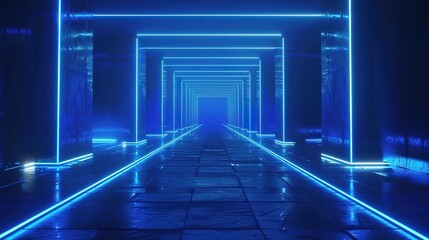 Cyber Technology Blue Light Background – Glowing Lines and Sci-Fi Aesthetic

