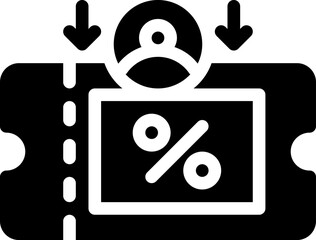 -_referral discount, promotion, offer, savings, reward Glyph editable icon. Editable stroke. Vector illustration.