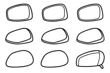 side mirrors line art abstract automotive illustration style