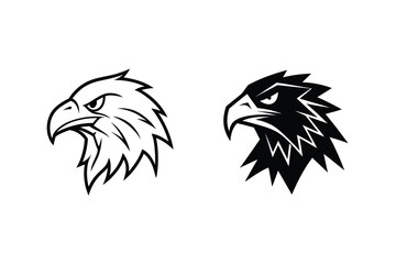 Eagle Head Silhouette Graphic Vector Design Isolated On White Background