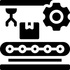 -_production output, factory, manufacturing, volume, efficiency Glyph editable icon. Editable stroke. Vector illustration.