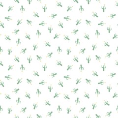 seamless pattern watercolor cactus