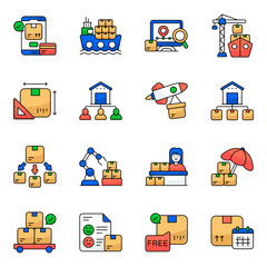 Set of Inventory Flat Icons

