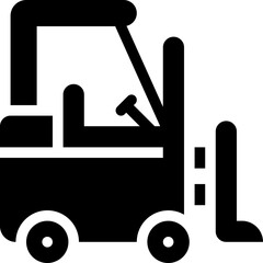 -_forklift, warehouse, factory, logistics, production Glyph editable icon. Editable stroke. Vector illustration.