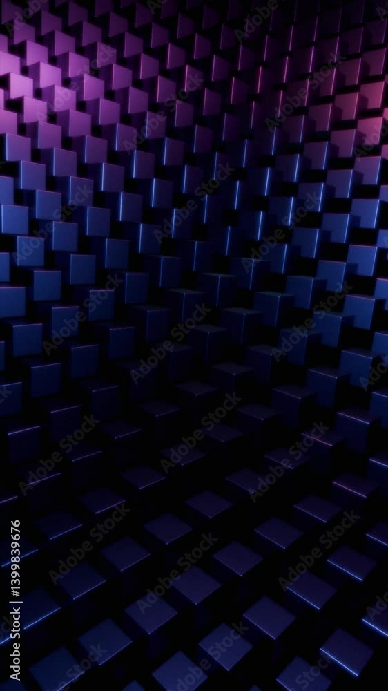 Canvas Prints abstract purple and blue cube pattern: a digital art background