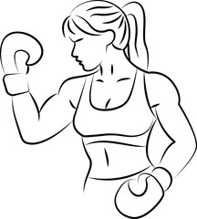 Line art ,Icon logo, Exercise & Wellness, graphic design ,stroke, drawing, strong woman