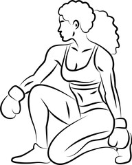 Line art ,Icon logo, Exercise & Wellness, graphic design ,stroke, drawing, strong woman