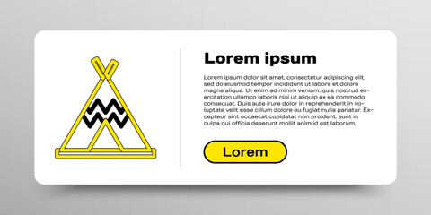 Line Traditional indian teepee or wigwam icon isolated on white background. Indian tent. Colorful outline concept. Vector © Oksana