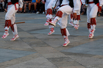 Baasque folk dance performance in an outdoor festival