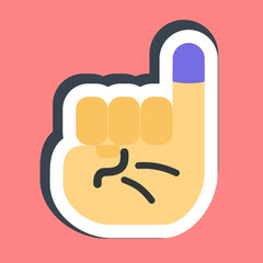 Sticker ink on the little finger. Indonesian general election elements. Good for prints, posters, infographics, etc.