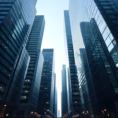 skyscrapers at night