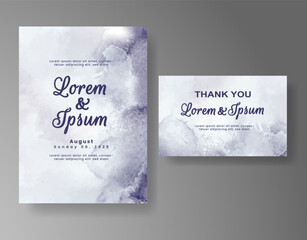 Wedding invitation with abstract watercolor background