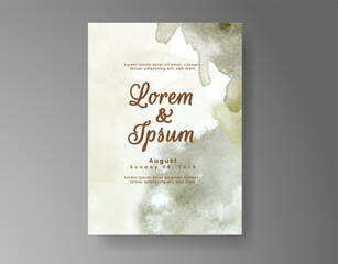 Wedding invitation with abstract watercolor background