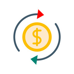 Cash Flow icon vector image. Suitable for mobile apps, web apps and print media.
