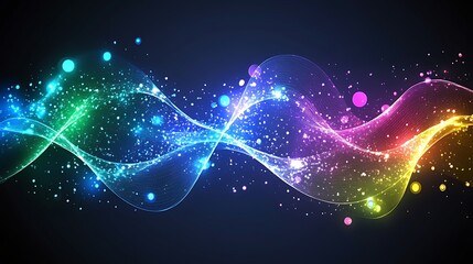 Obraz premium Abstract rainbow waves background