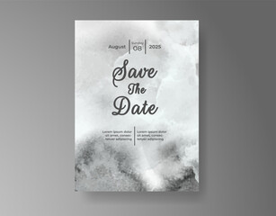 Wedding invitation with abstract watercolor background