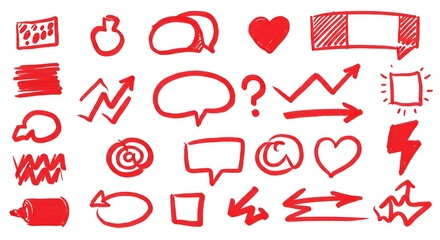 Crimson Scribbles: A Burst of Hand-Drawn Energy AI Generated