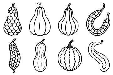 snake gourde line art modern minimalist botanical design