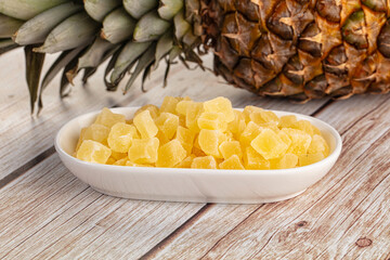 Dry yellow sweet pineapple candy