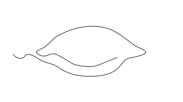 Abstract Khachapuri traditional food, Adjarian and Georgian dish. Baked bread with cheese and egg. Self drawing animation one continuous line draw, logo