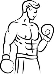 Fototapeta premium Line art ,Icon logo, Exercise & Wellness, graphic design ,stroke, drawing, strong man
