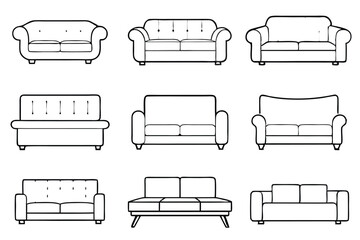 sofa line art creative home furniture wall art