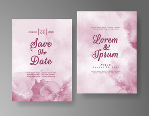 Wedding invitation with abstract watercolor background