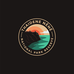 Thaidene Nëné National Park Reserve vector logo theme on dark background