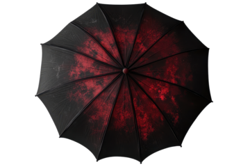 Isolated Top View of Elegant Dark Umbrella