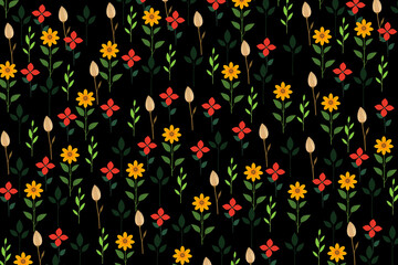 A random pattern of  several beautiful flowers