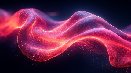 Fototapeta premium Abstract Red Blue Flowing Particles.