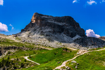 Beautiful mountain landscape. View of the Italian Dolomites in South Tyrol, included on the UNESCO list.