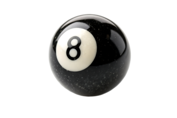 Black 8 ball for billiards or pool isolated on white background