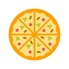 Pizza icon vector image. Suitable for mobile apps, web apps and print media.