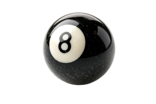 Black 8 ball for billiards or pool isolated on white background