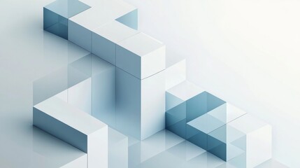 A visually striking abstract composition set against a white background, featuring an array of blue and geometric shapes. creating a harmonious and engaging visual narrative that is ideal for graphic 