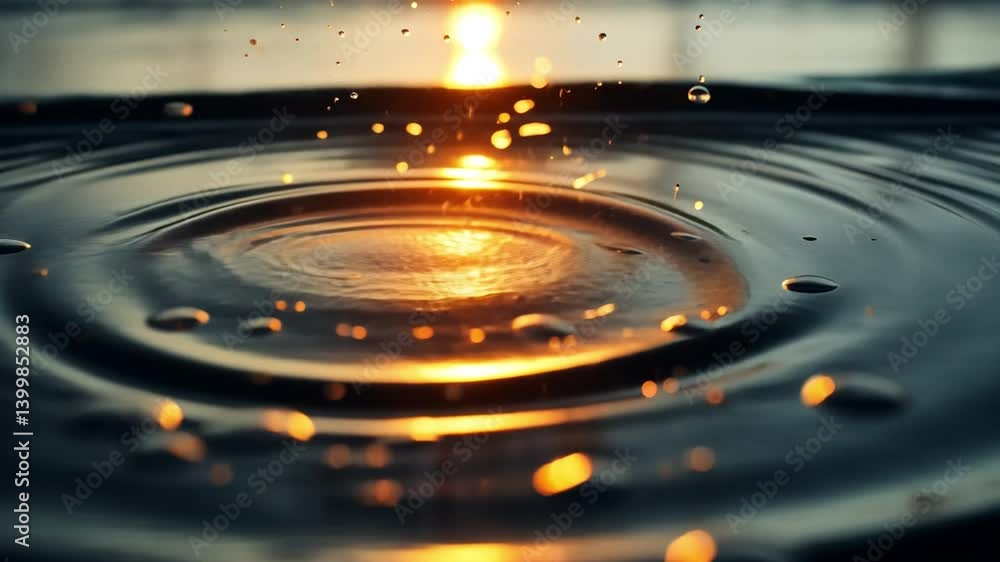 Poster ripples of reflection: a mesmerizing scene captures the exquisite dance of light and water, with a s