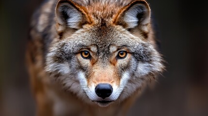 Fototapeta premium Close up coyote portrait in woodland