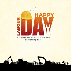 3d 1st May International Labour Day creative poster design. Premium vector background greetings and Labour Day celebrations. © Creative home