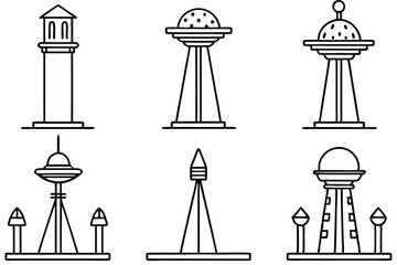 space elevator conc advanced engineering concept line art drawing