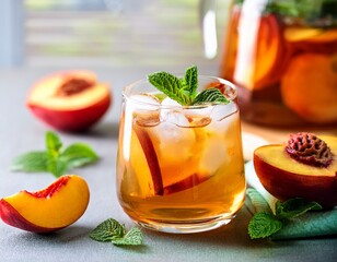 桃とハーブのアイスティー