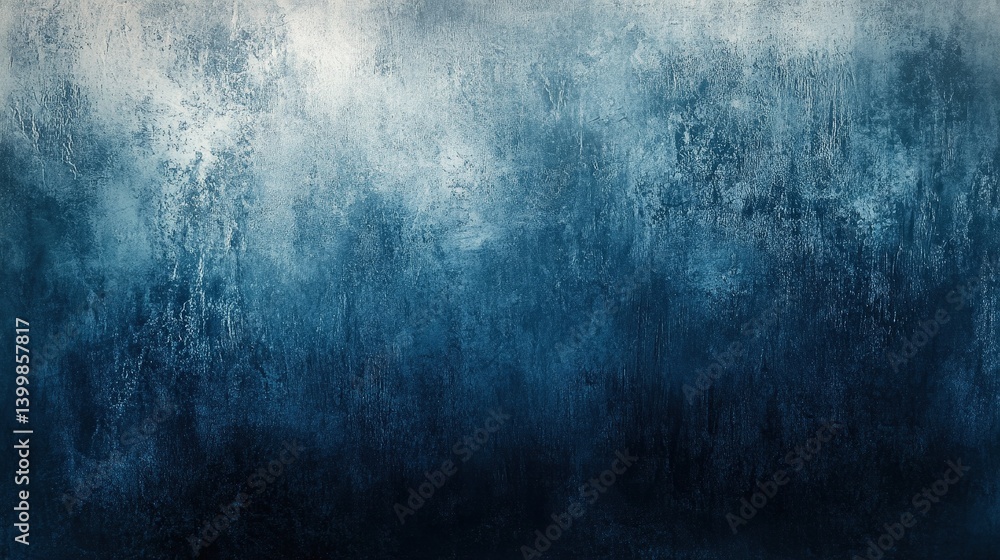 Poster a textured abstract artwork featuring shades of blue, blending from light to dark, creating a calmin