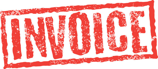Invoice. Vector Red Rubber Stamp.