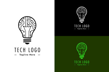 thin neuro line network inside bulb, illustration, vector, logo for idea, machine learning, data science, artificial intelligence, data analyst, cloud computing, nlp, fintech, tech, and more