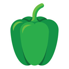 Green Capsicum vector icon isolated on white background