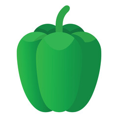 Green Capsicum vector icon isolated on white background