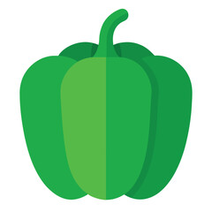 Green Capsicum vector icon isolated on white background