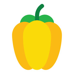 Yellow Capsicum vector icon isolated on white background