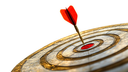 Dartboard isolated on white background for precise target marketing strategies concept.